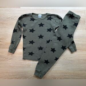 Baby Steps Two-Piece Star Waffle Knit Pajamas